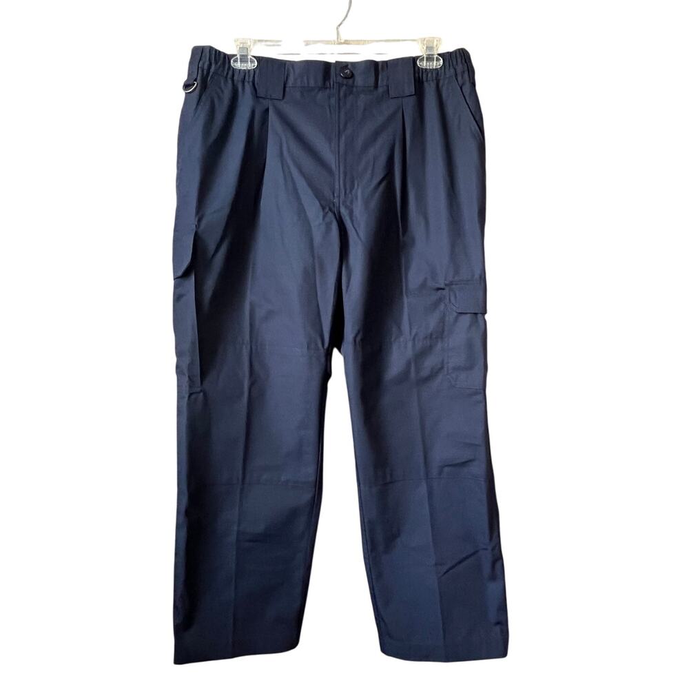 Twinhill Men Blue Cargo Work Pants RipStop Outdoor Navy Blue Cotton 38/S New